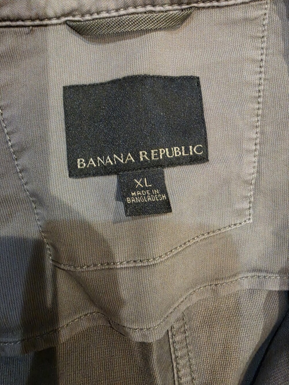 Banana Republic Garment Dye Shirt Jacket Gray XL Utility Overshirt Spring 2016 - Picture 2 of 3